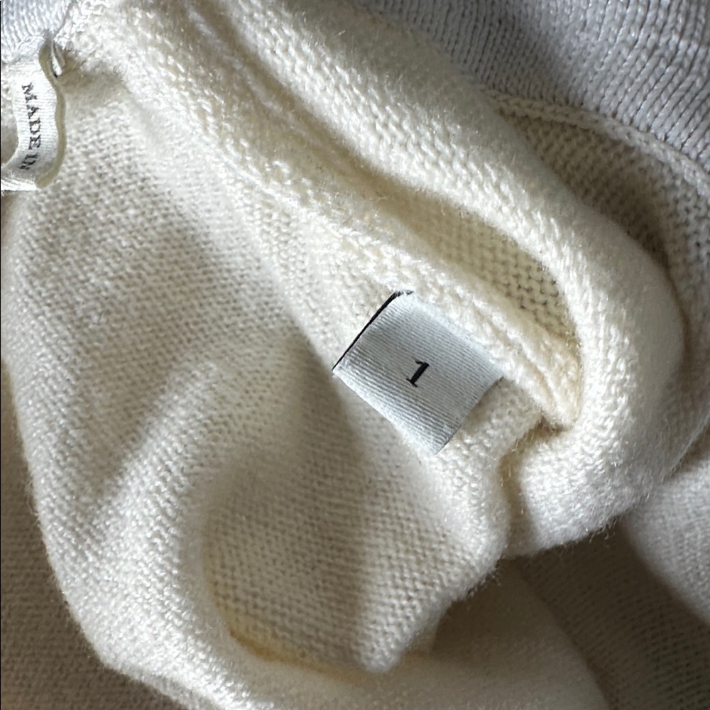 Sandro Alizia Polo Sweater Knit Wool Blend  Collared Top Off White 1 Small - Picture 6 of 11
